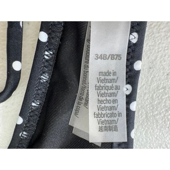 "Victoria Secret" Bikini Top Size 34B Black White Polka Dots Beach Sexy Vacation - Picture 9 of 9